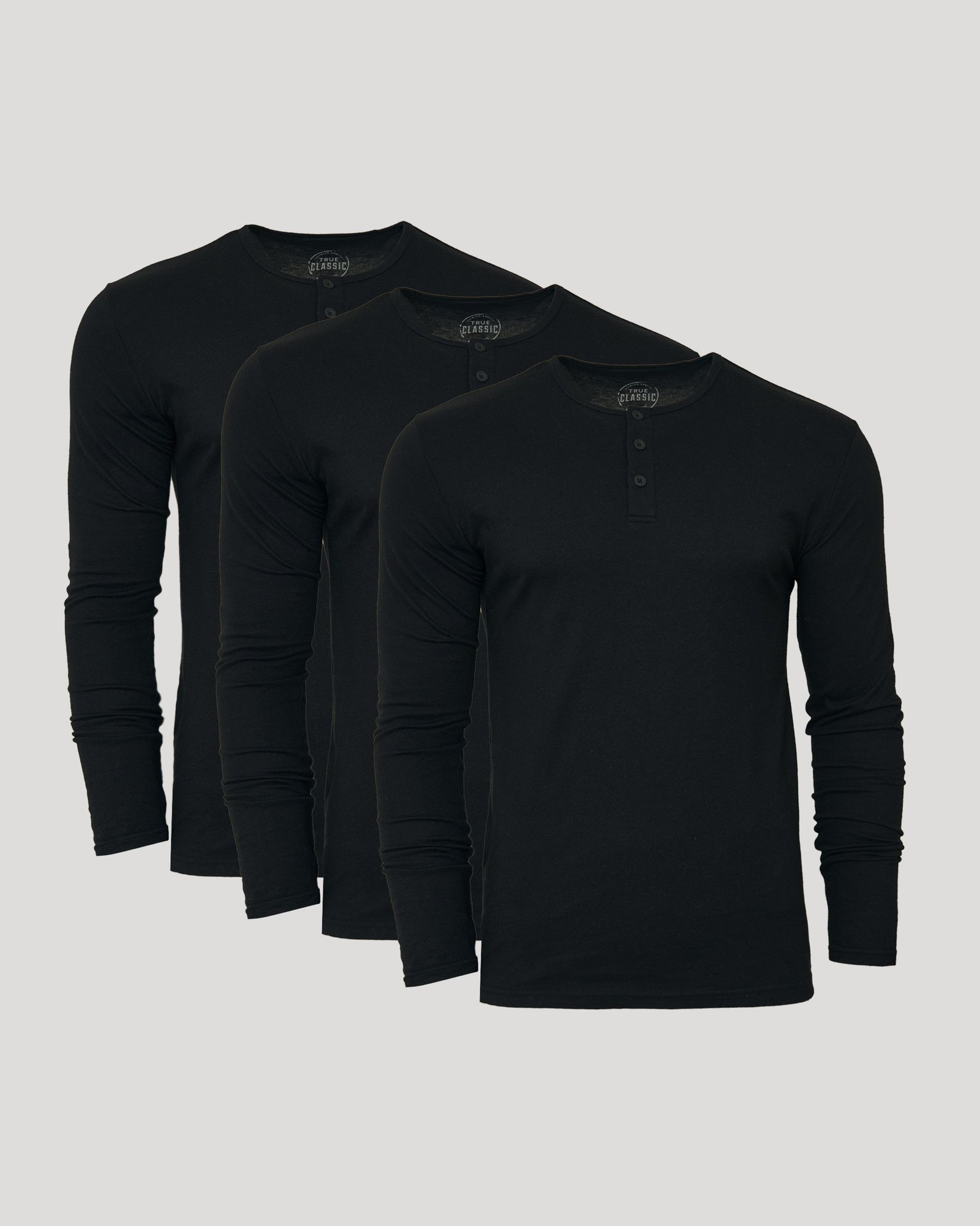 Henley classique noir – Lot de 3