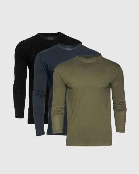 T-shirt manches longues col rond – Lot de 3