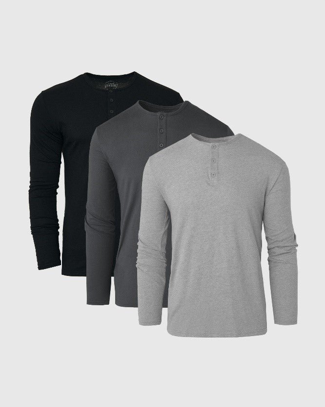 Henley classique manches longues – Lot de 3