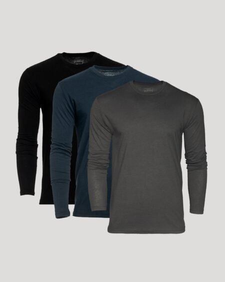T-shirt manches longues col rond – Lot de 3