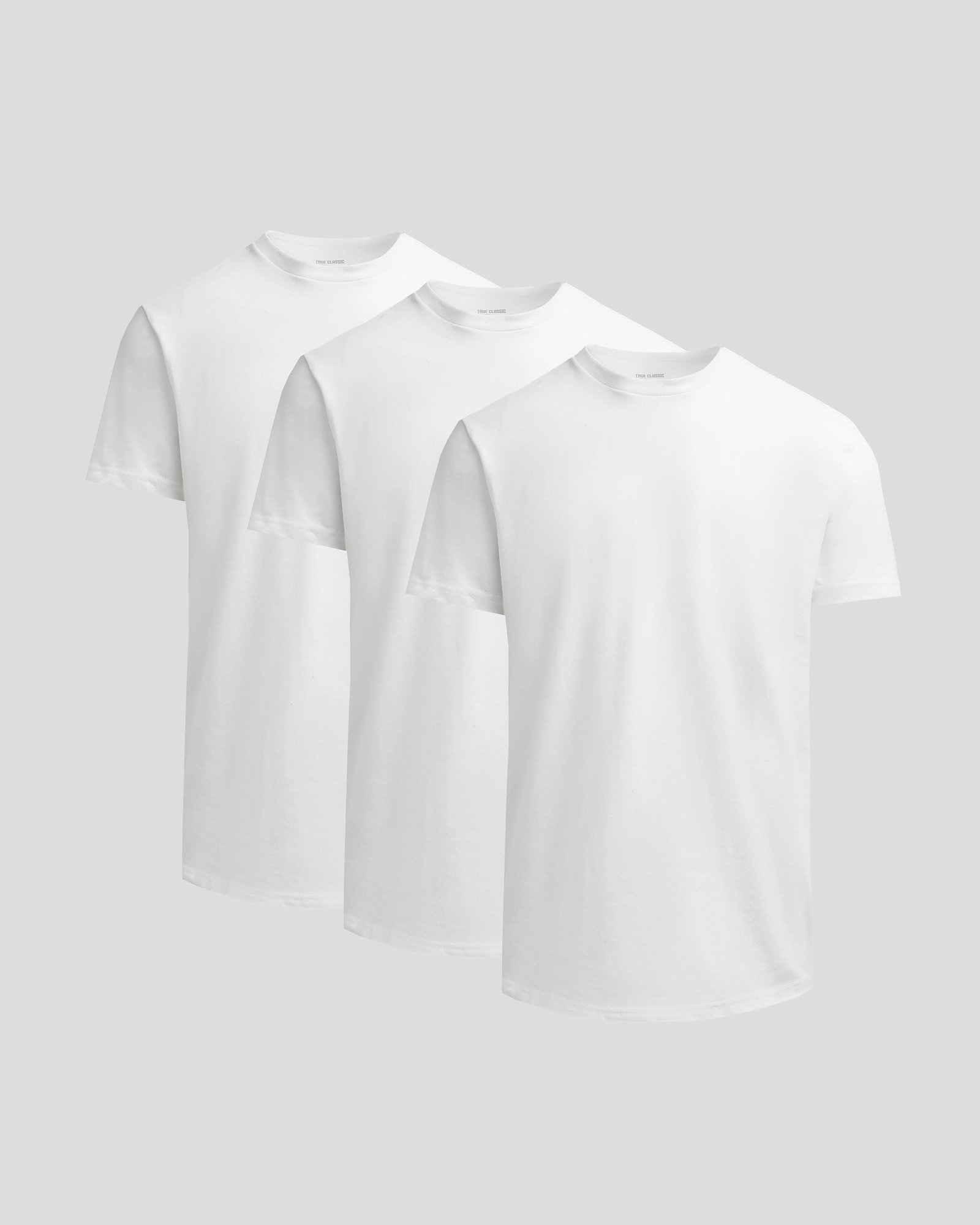 T-shirt épais bas arrondi blanc – Lot de 3