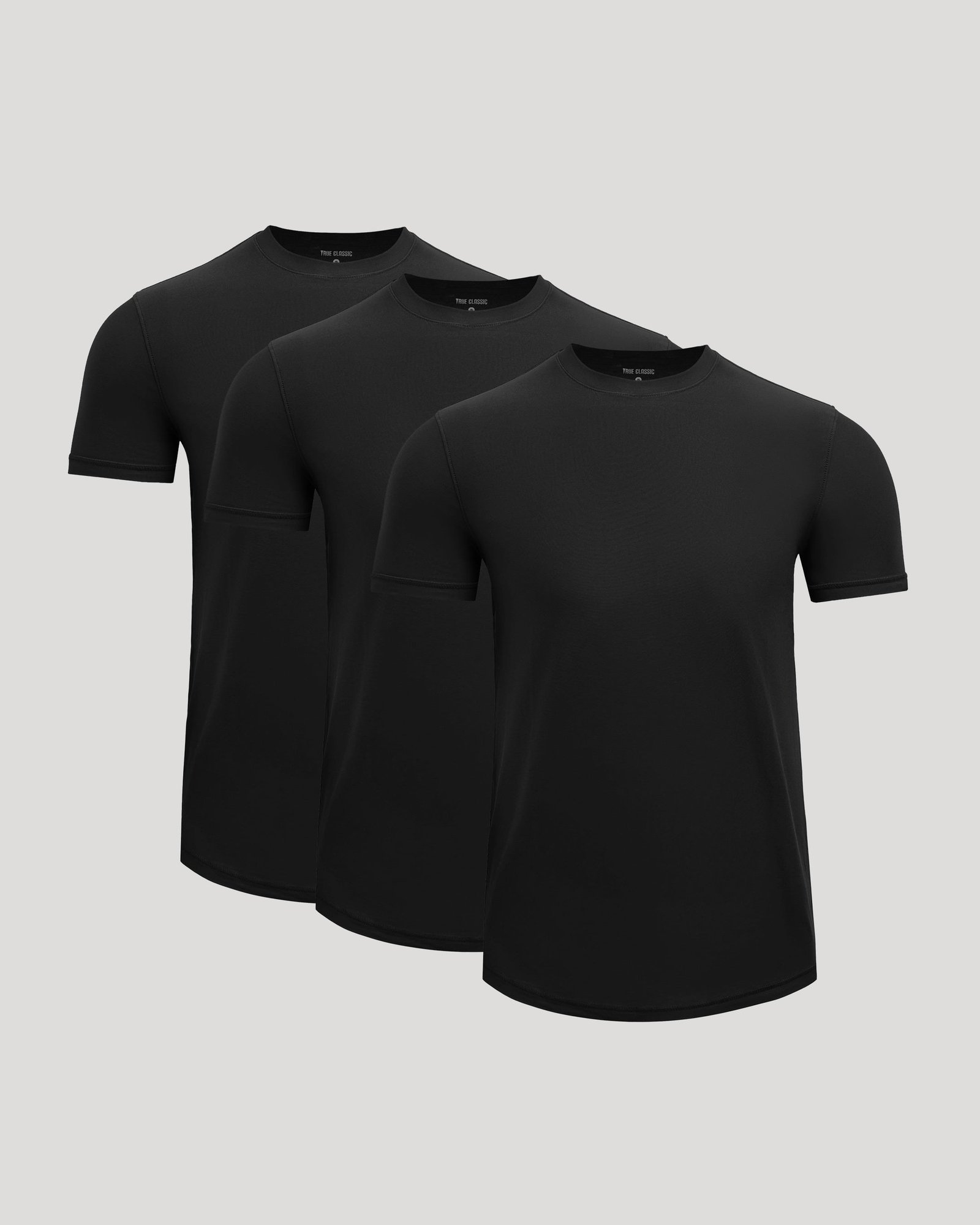 T-shirt sport bas arrondi noir – Lot de 3