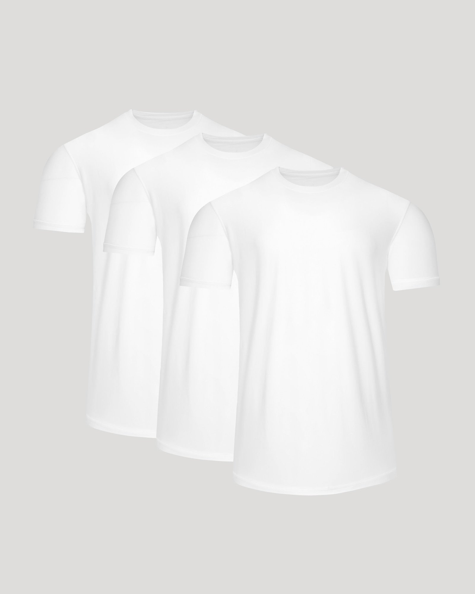 T-shirt sport bas arrondi blanc – Lot de 3