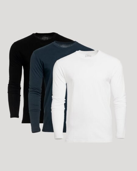 T-shirt manches longues col rond – Lot de 3
