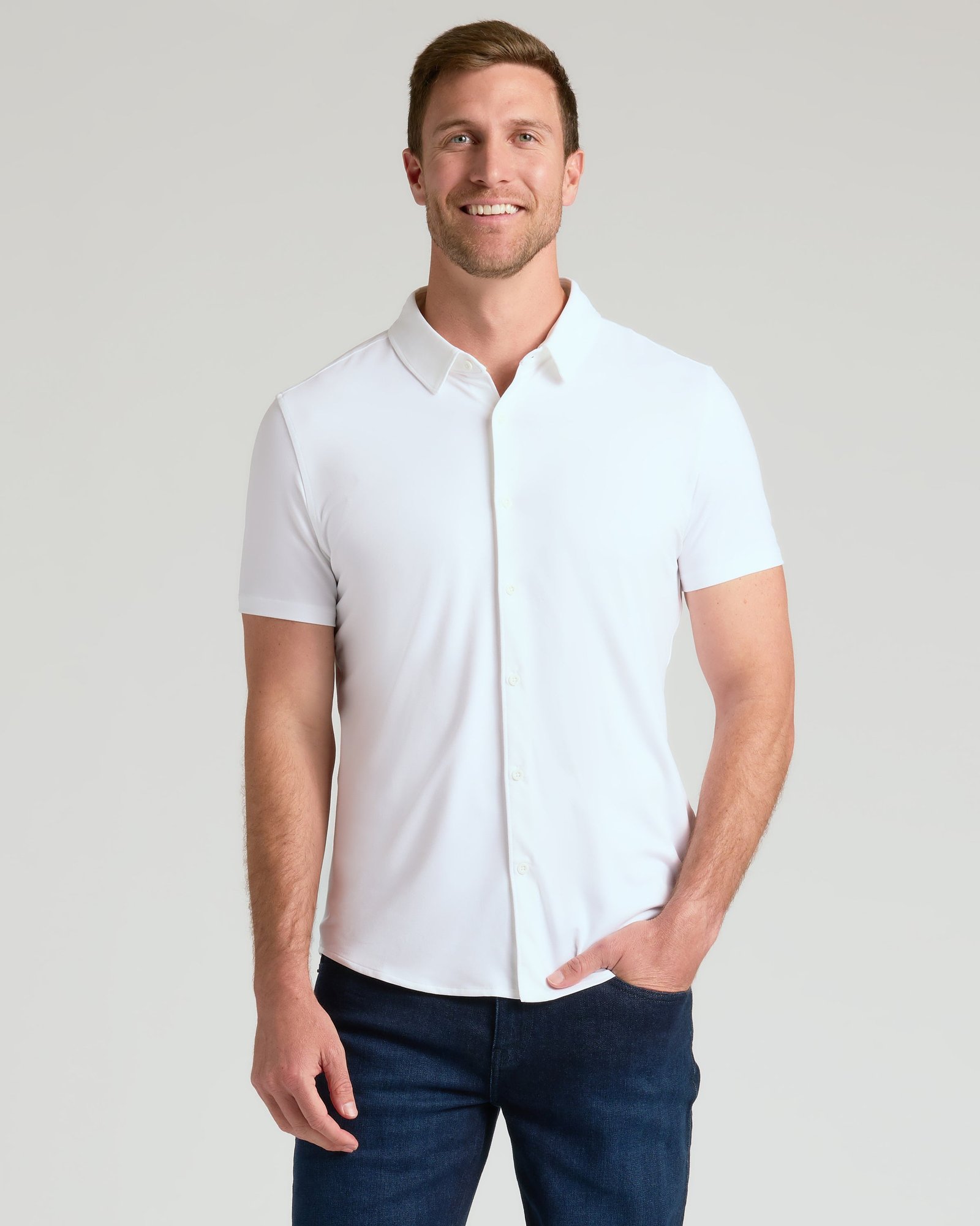 Chemise en maille confort manches courtes, tons neutres – Lot de 3 – Image 2