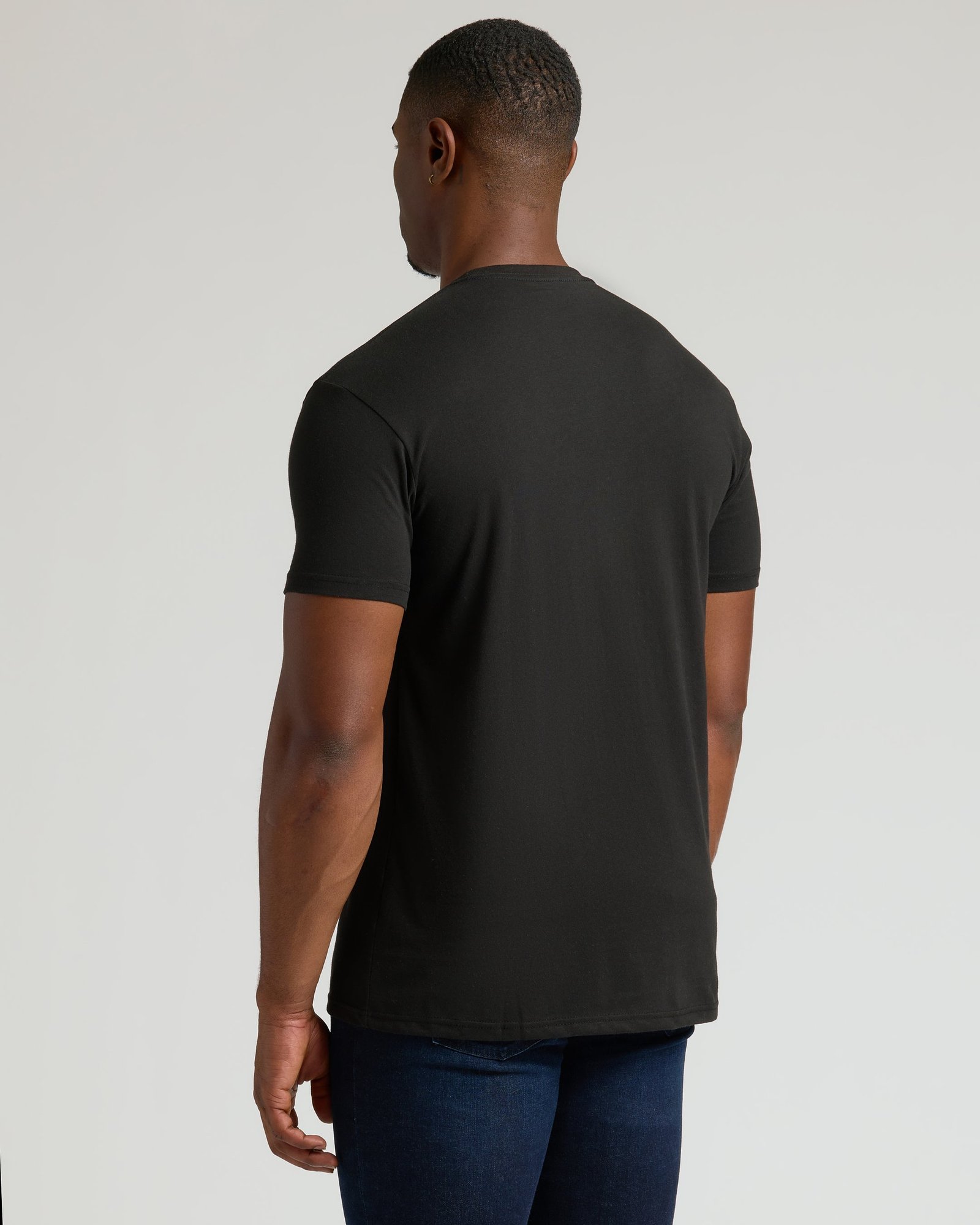 T-shirt col rond bas droit Tall noir – Lot de 3 – Image 4