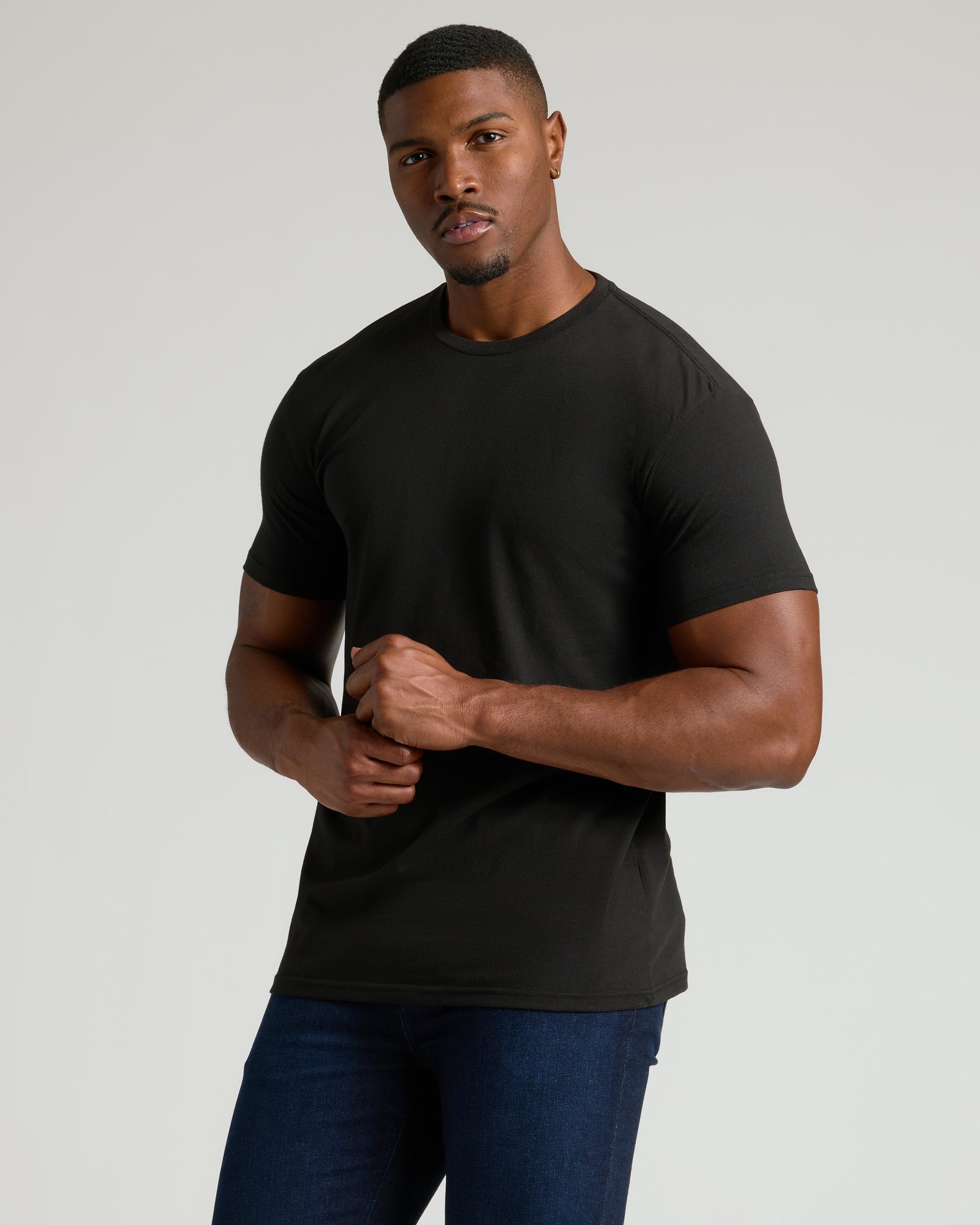 T-shirt col rond classique bas droit Tall – Lot de 3 – Image 3