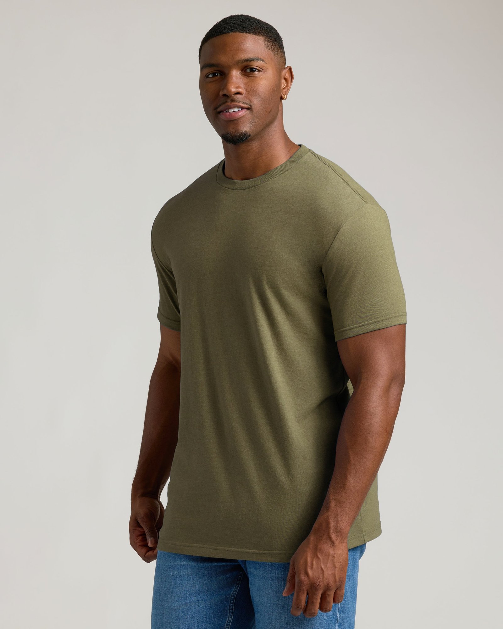T-shirt col rond classique bas droit Tall – Lot de 3 – Image 4