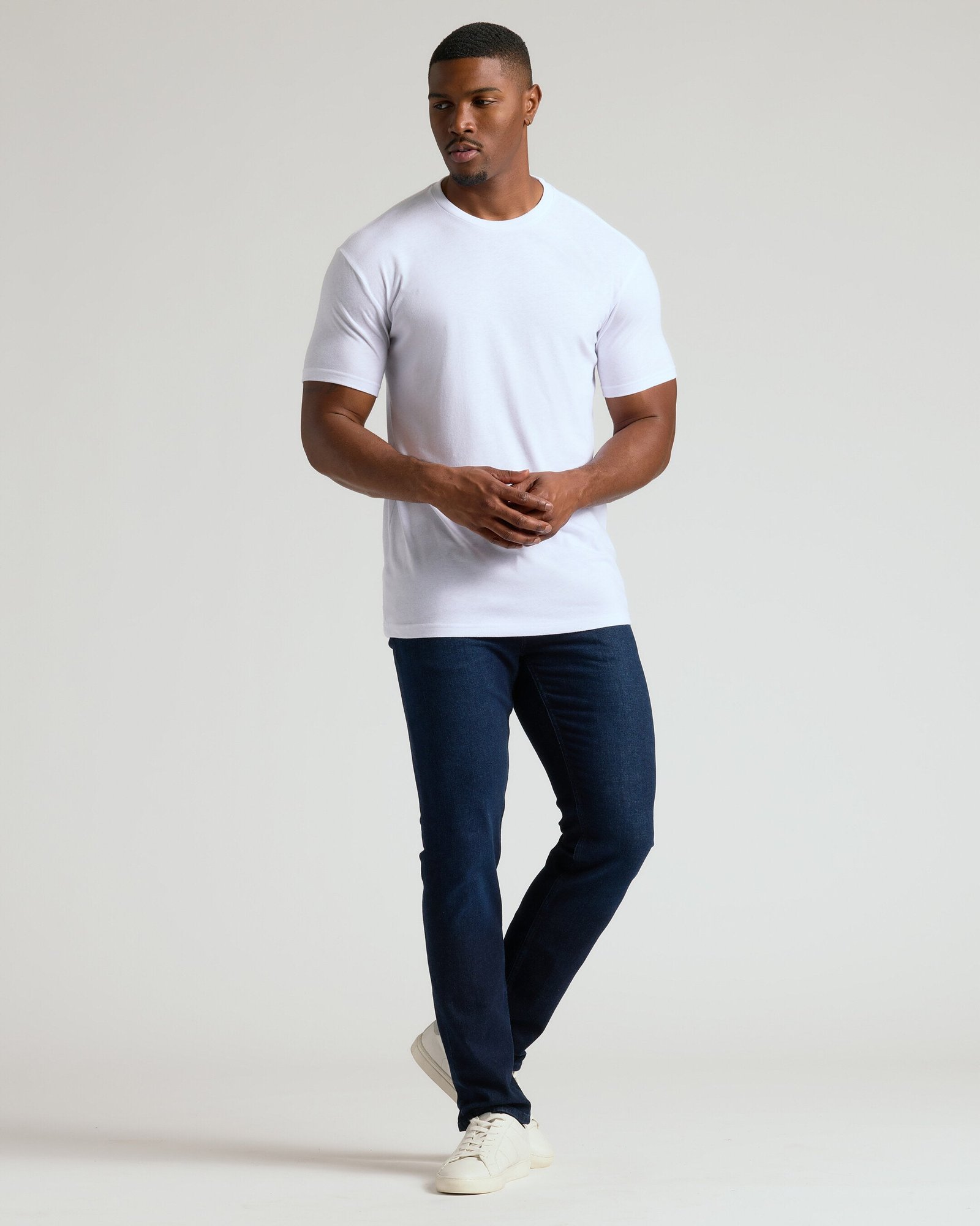 T-shirt col rond bas droit Tall blanc – Lot de 3 – Image 3