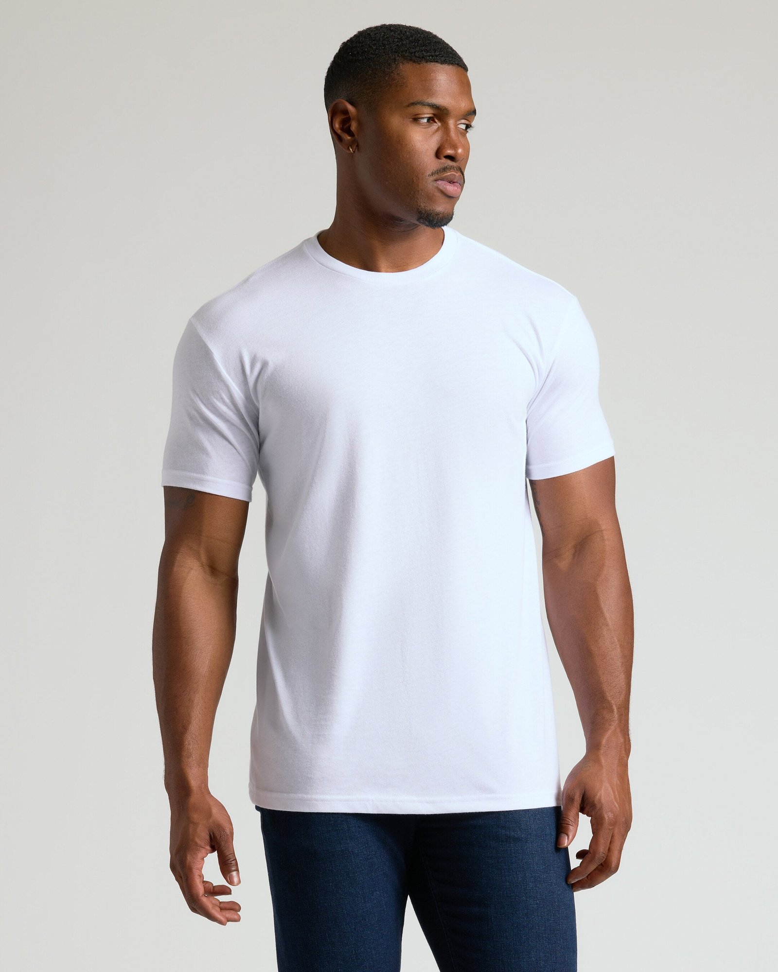 T-shirt col rond bas droit Tall blanc – Lot de 3 – Image 2