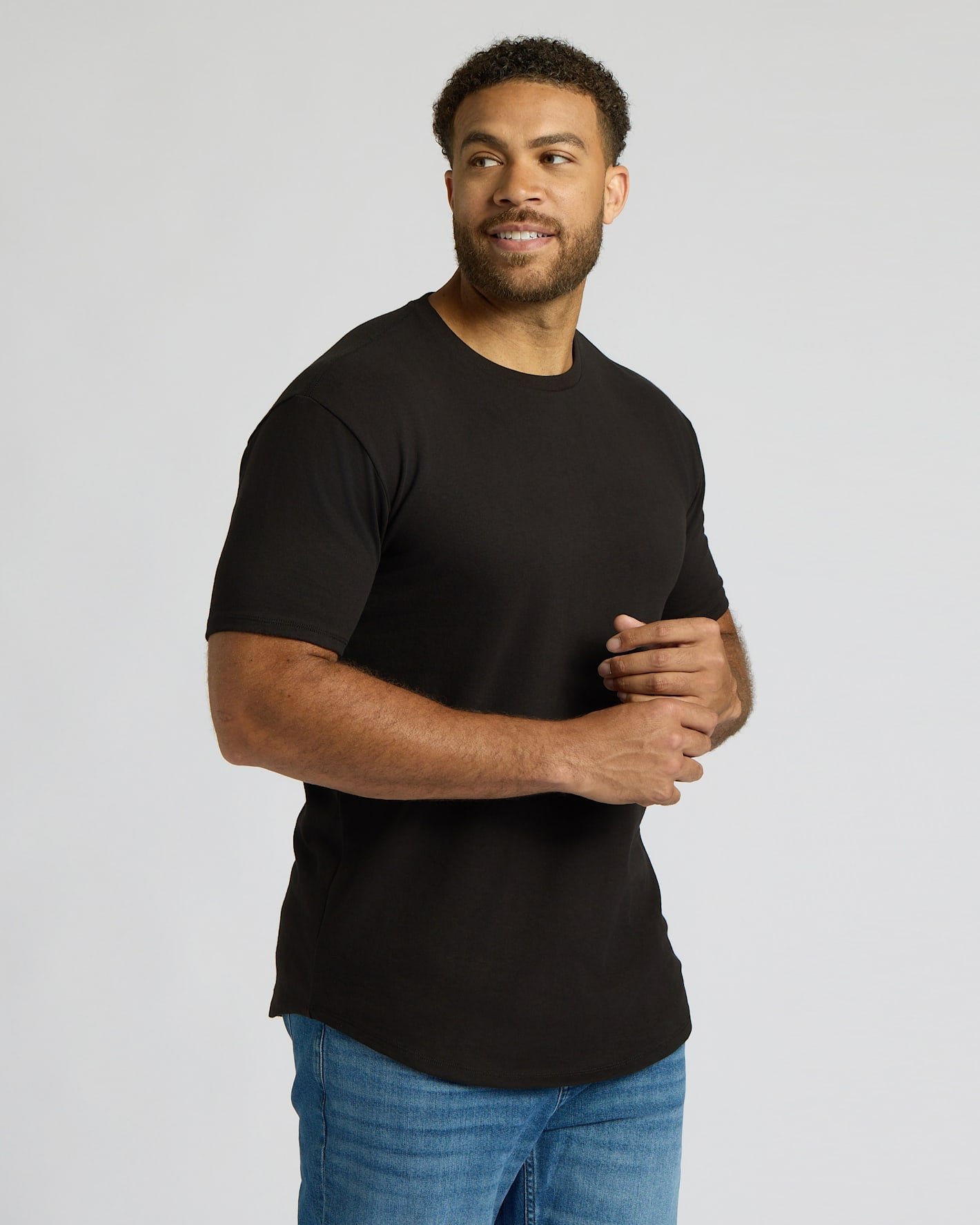 T-shirt épais bas arrondi Tall noir – Lot de 3 – Image 3